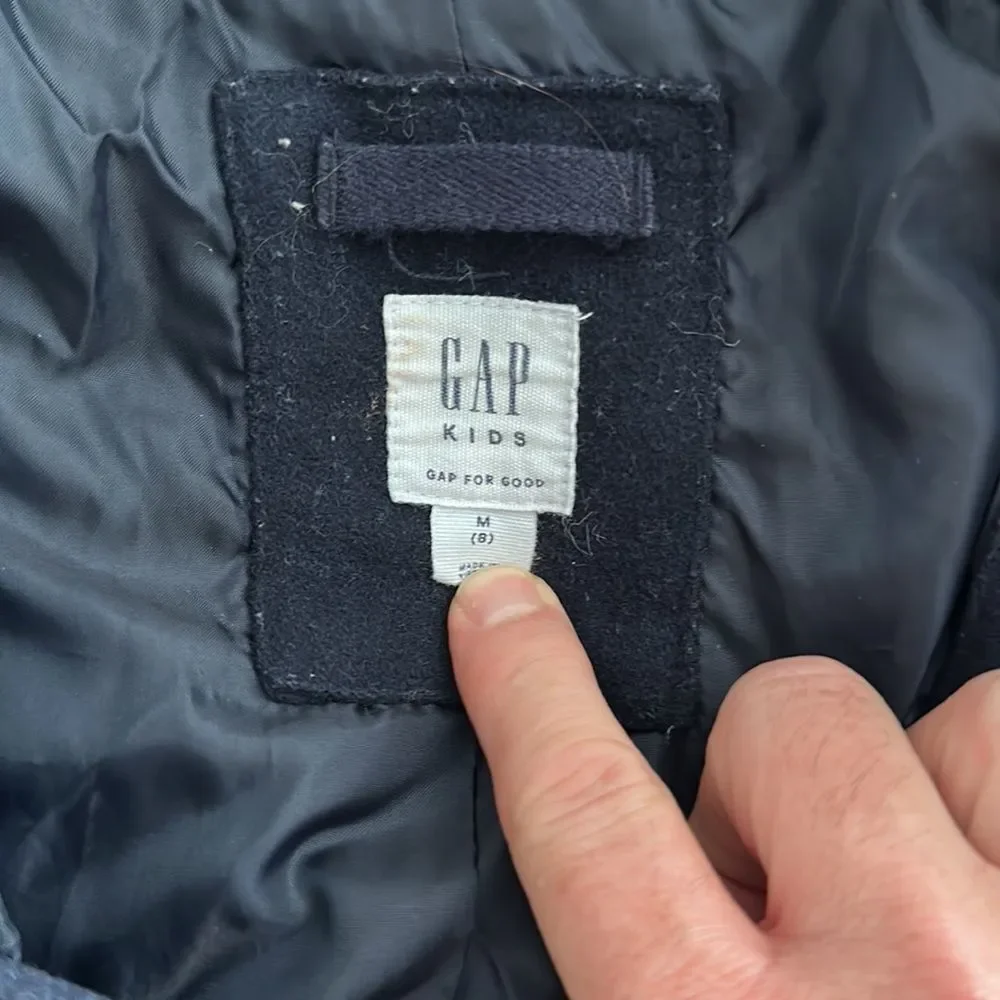 GAP Navy and Gray Hooded Varsity Jacket for Kids